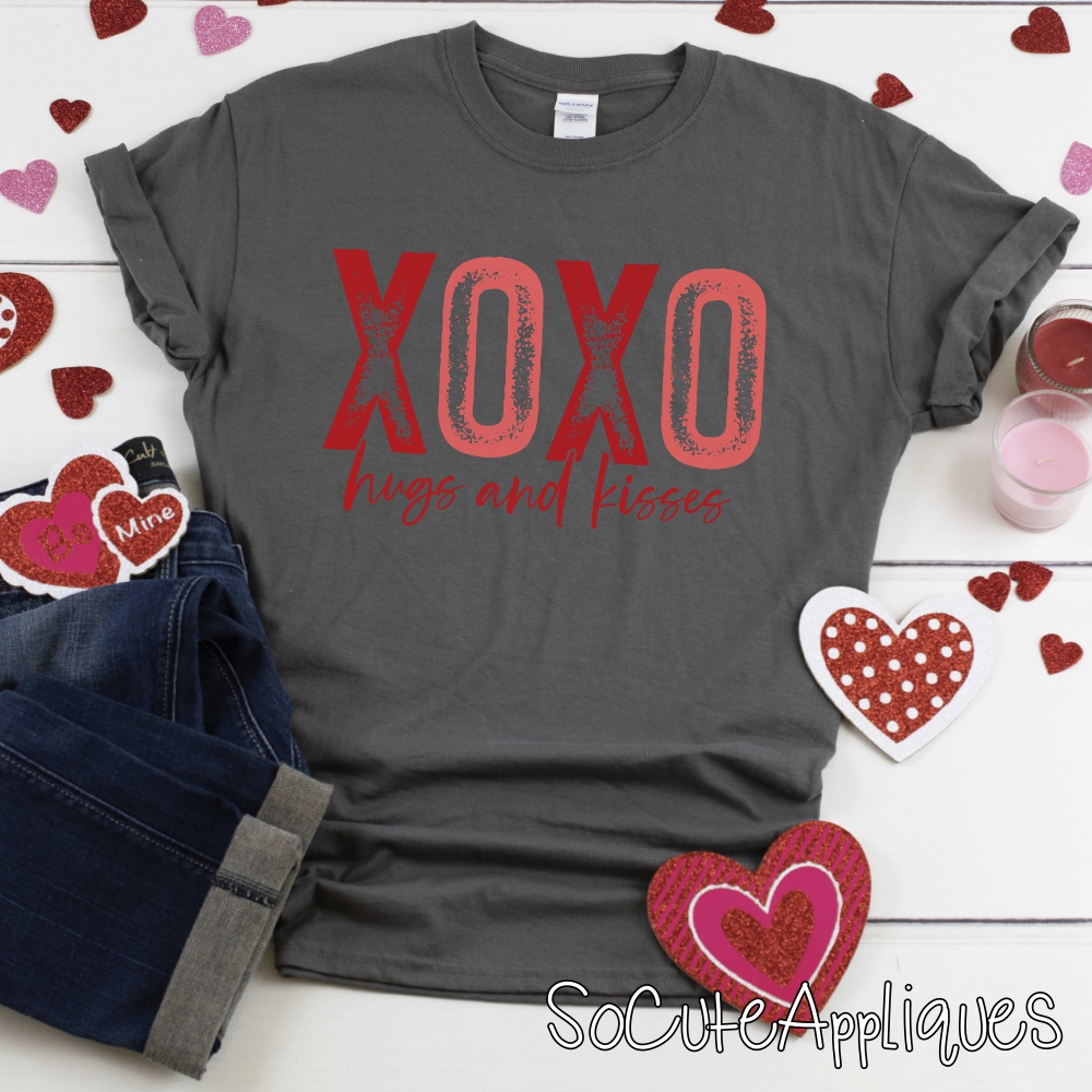 Xoxo hugs kisses RED *DTF* Transfer