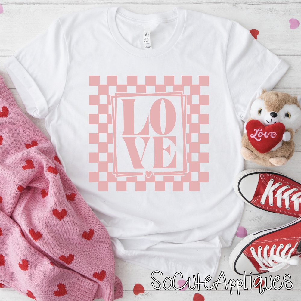 Love square PINK *DTF* Transfer