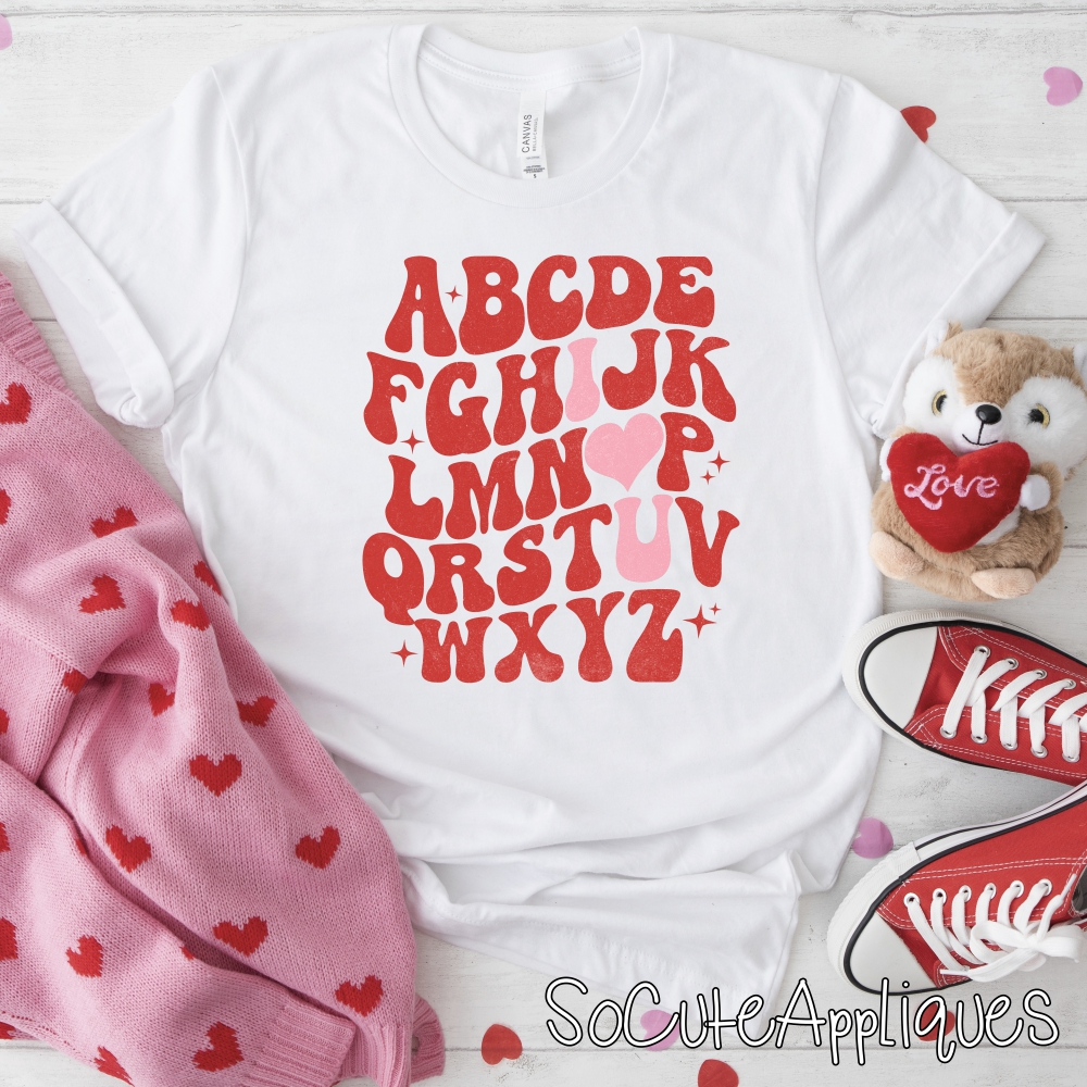 I heart you RED PINK *DTF* Transfer