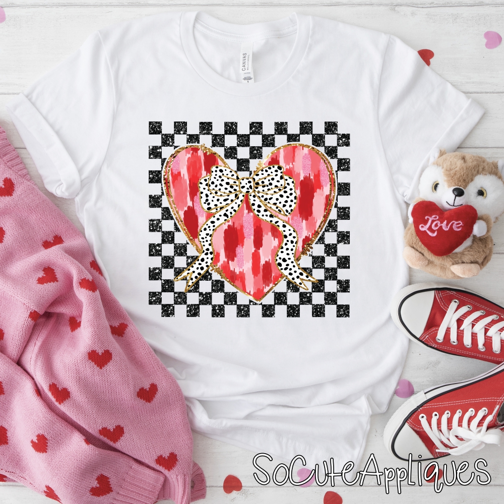 Checkered heart *DTF* Transfer