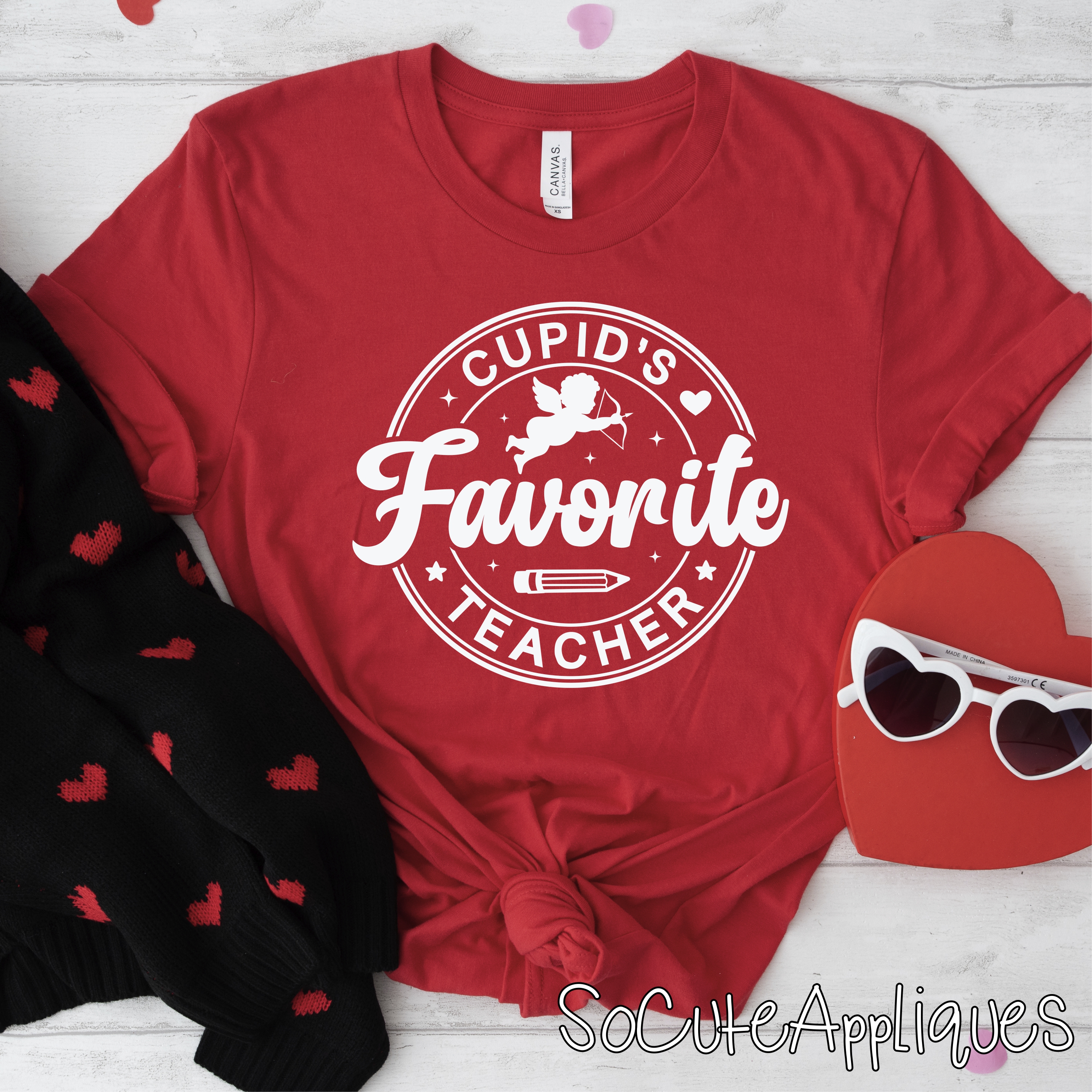 Cupids favorite teacher WHITE *DTF* Transfer