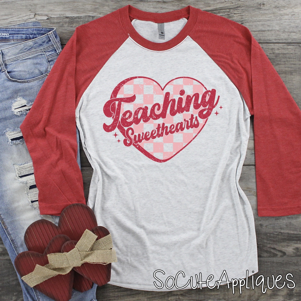 Teaching sweetheart heart checkered *DTF* Transfer