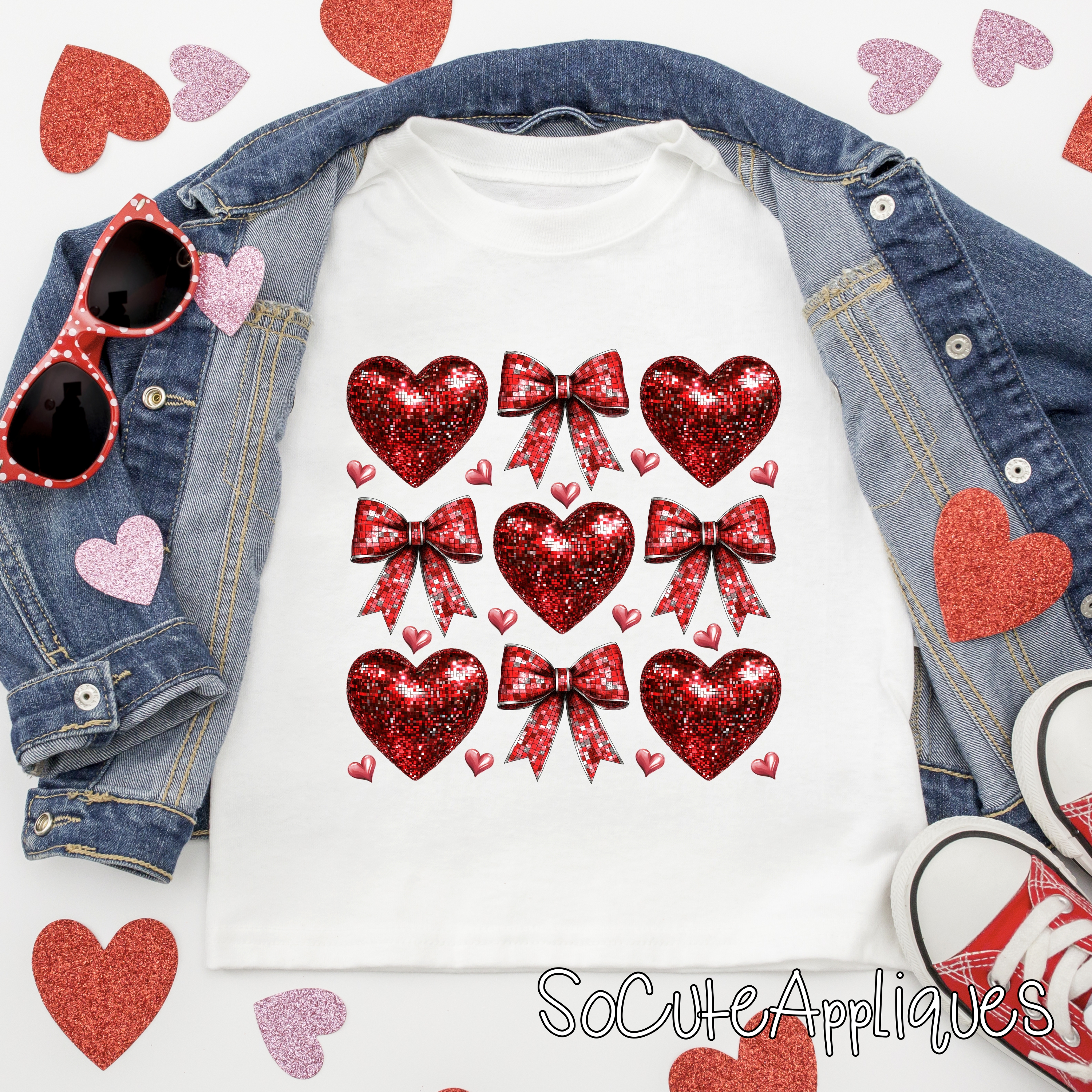 red disco HEART *DTF* Transfer
