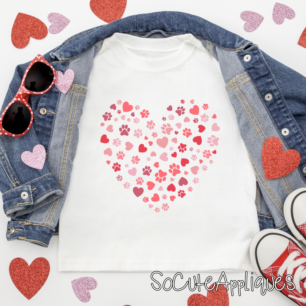 Paw heart VALENTINES *DTF* Transfer