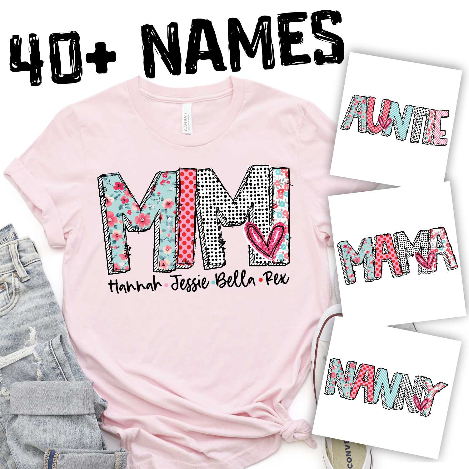 CUSTOM Grandma NAME Valentine traditional block  *DTF* Transfer