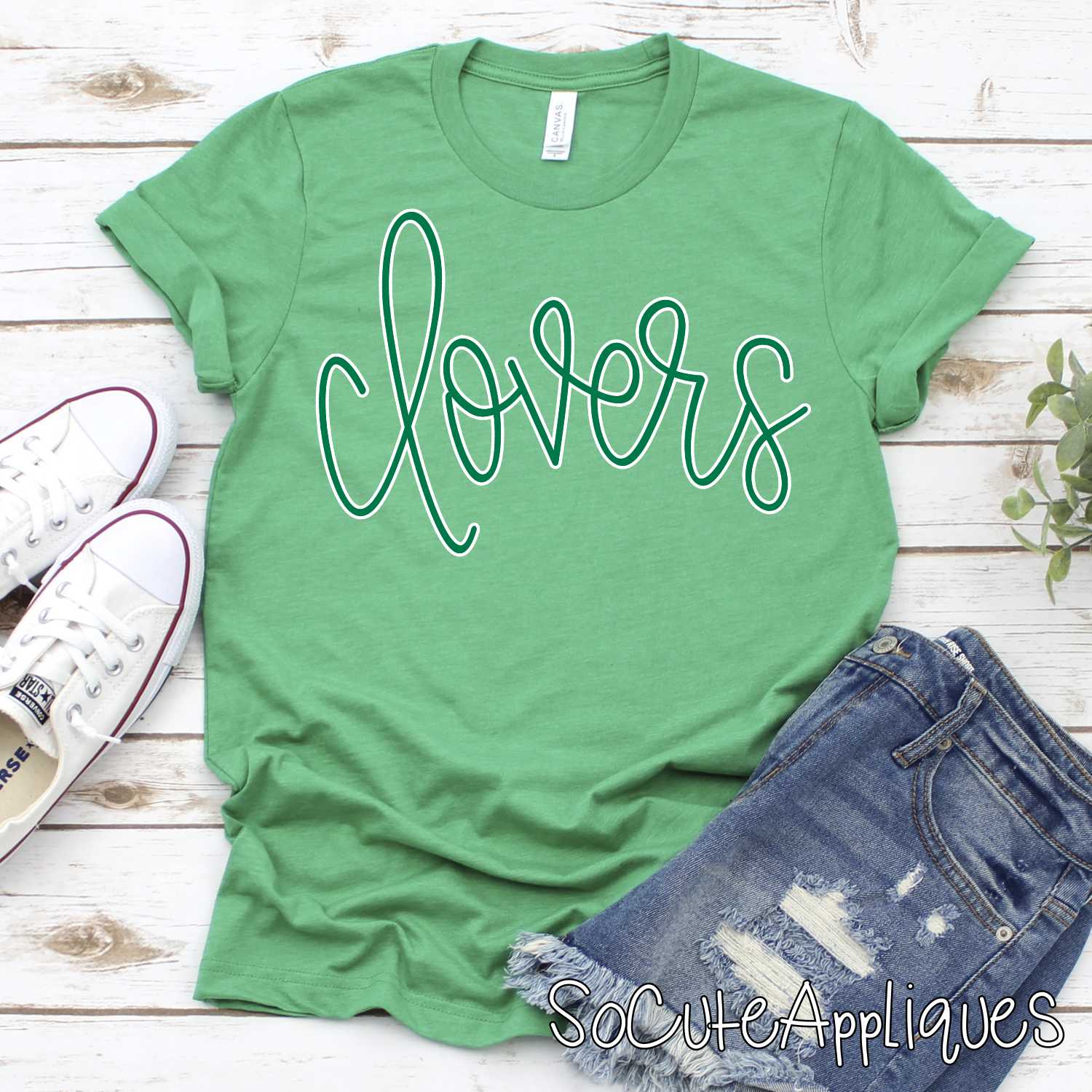 CLOVERS layered script Mascot 2-color *DTF* Transfer Jenny Sutherlin