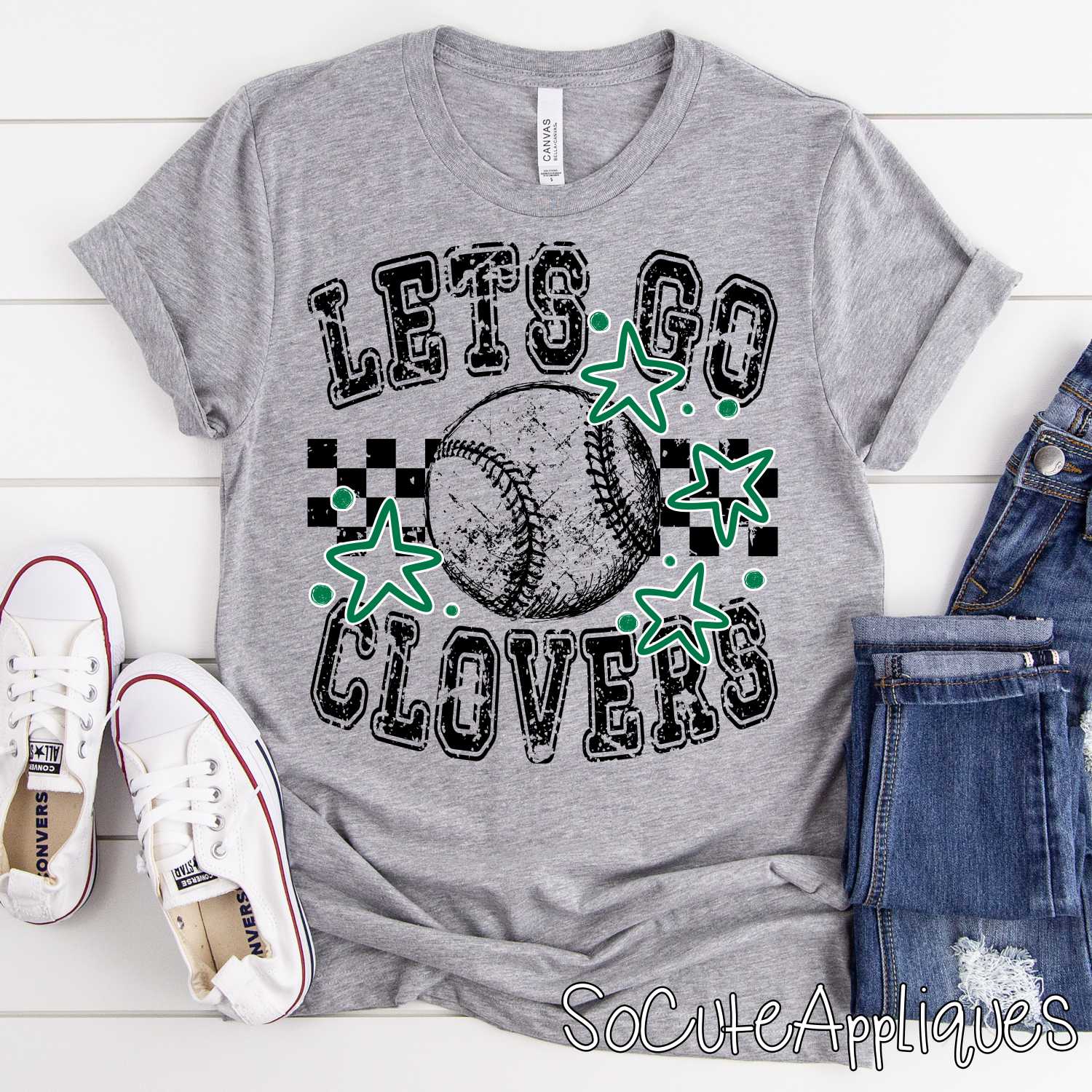 Let's go CLOVERS Graffiti Ball on CHECKS *DTF* Transfer Jenny Sutherlin