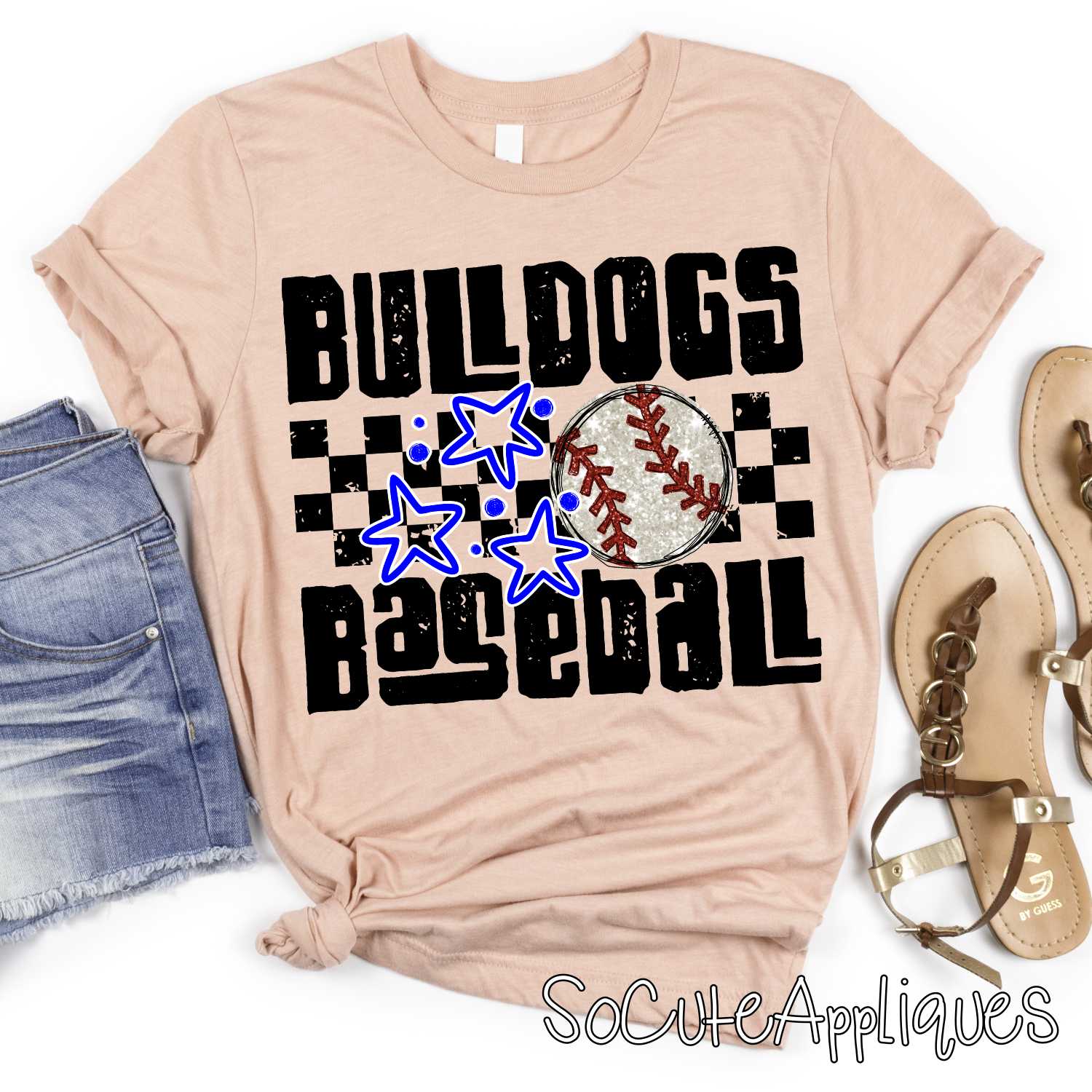 MASCOT Funky Baseball on checks *DTF* Transfer - Image 2