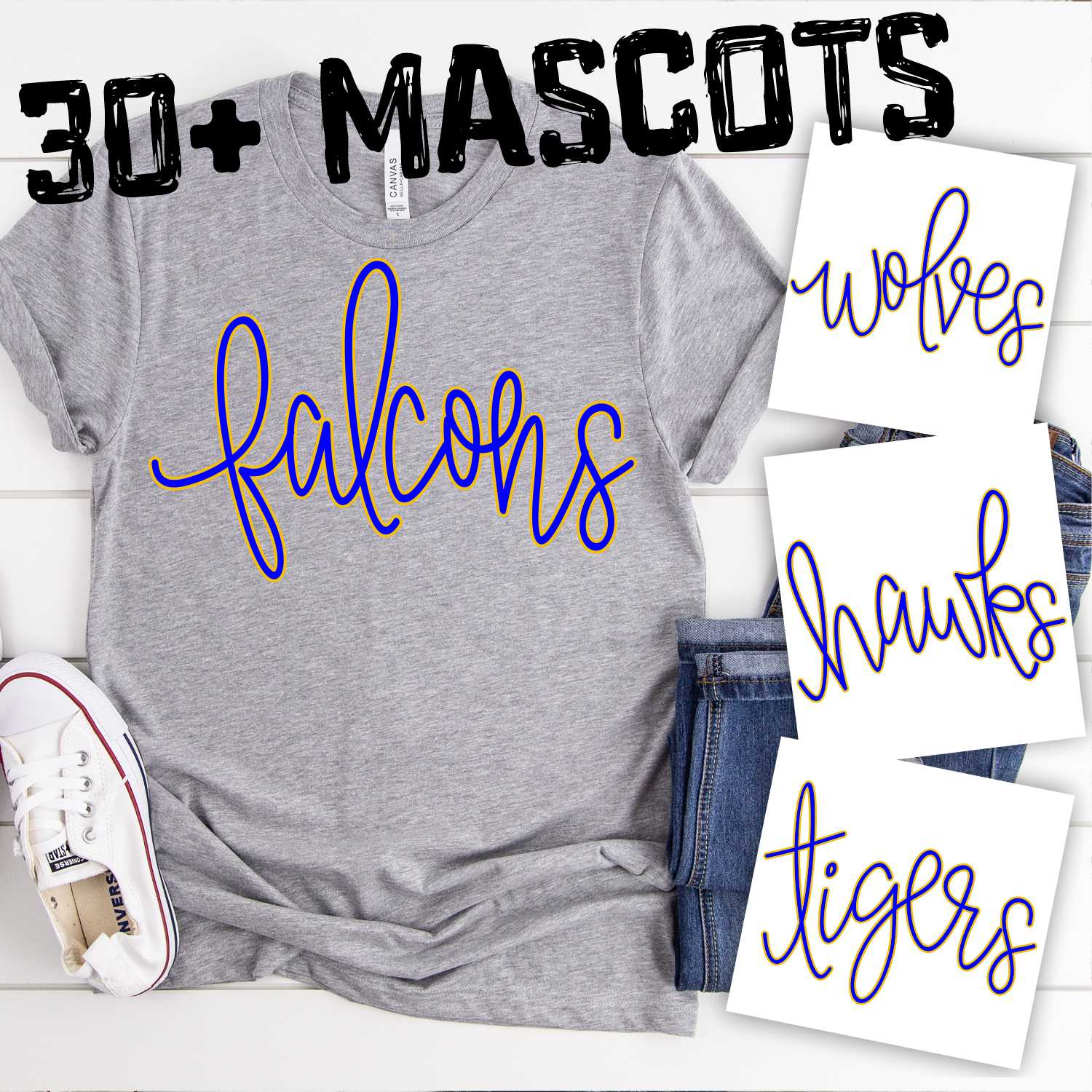 Layered script Mascot 2-colors *DTF* Transfer – socuteappliques.net