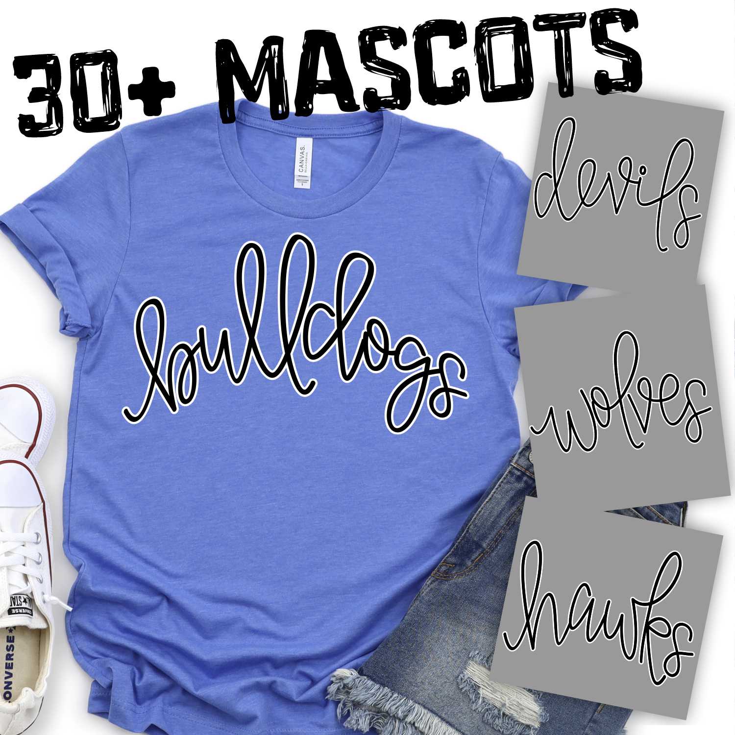 Layered script Mascot BLACK AND WHITE *DTF* Transfer