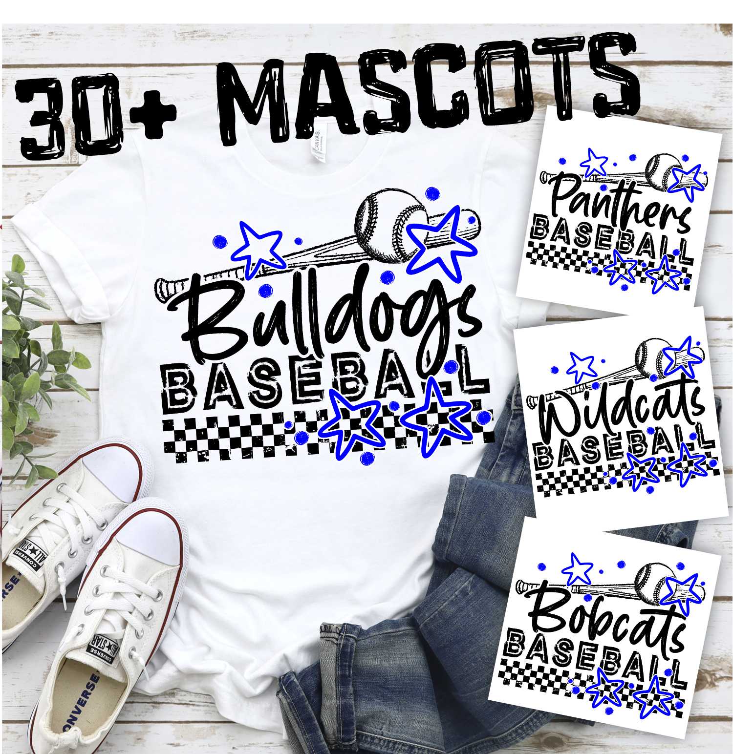 MASCOT Baseball bat on checks GRAFFITI *DTF* Transfer