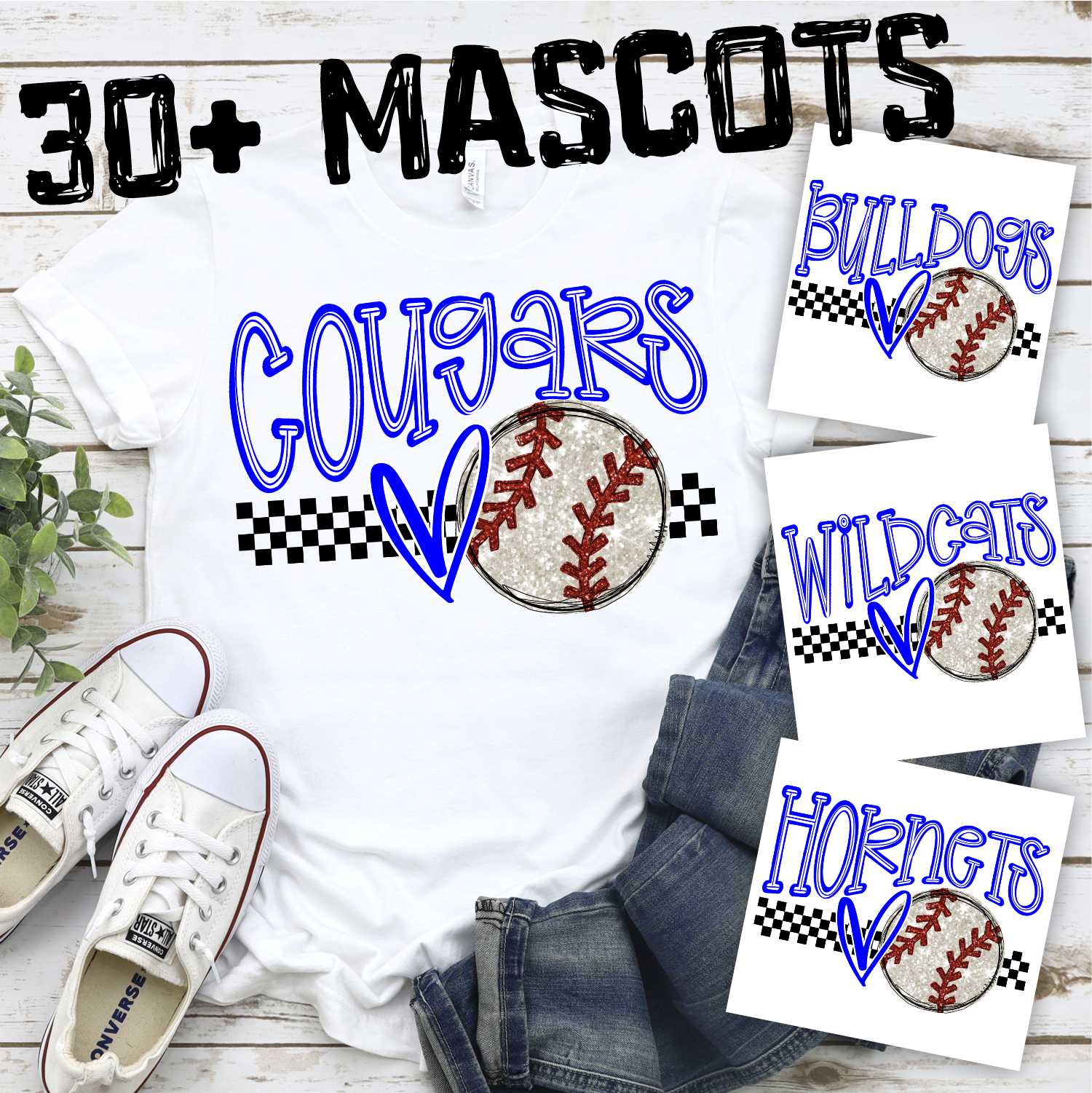 MASCOT Baseball on checks *DTF* Transfer