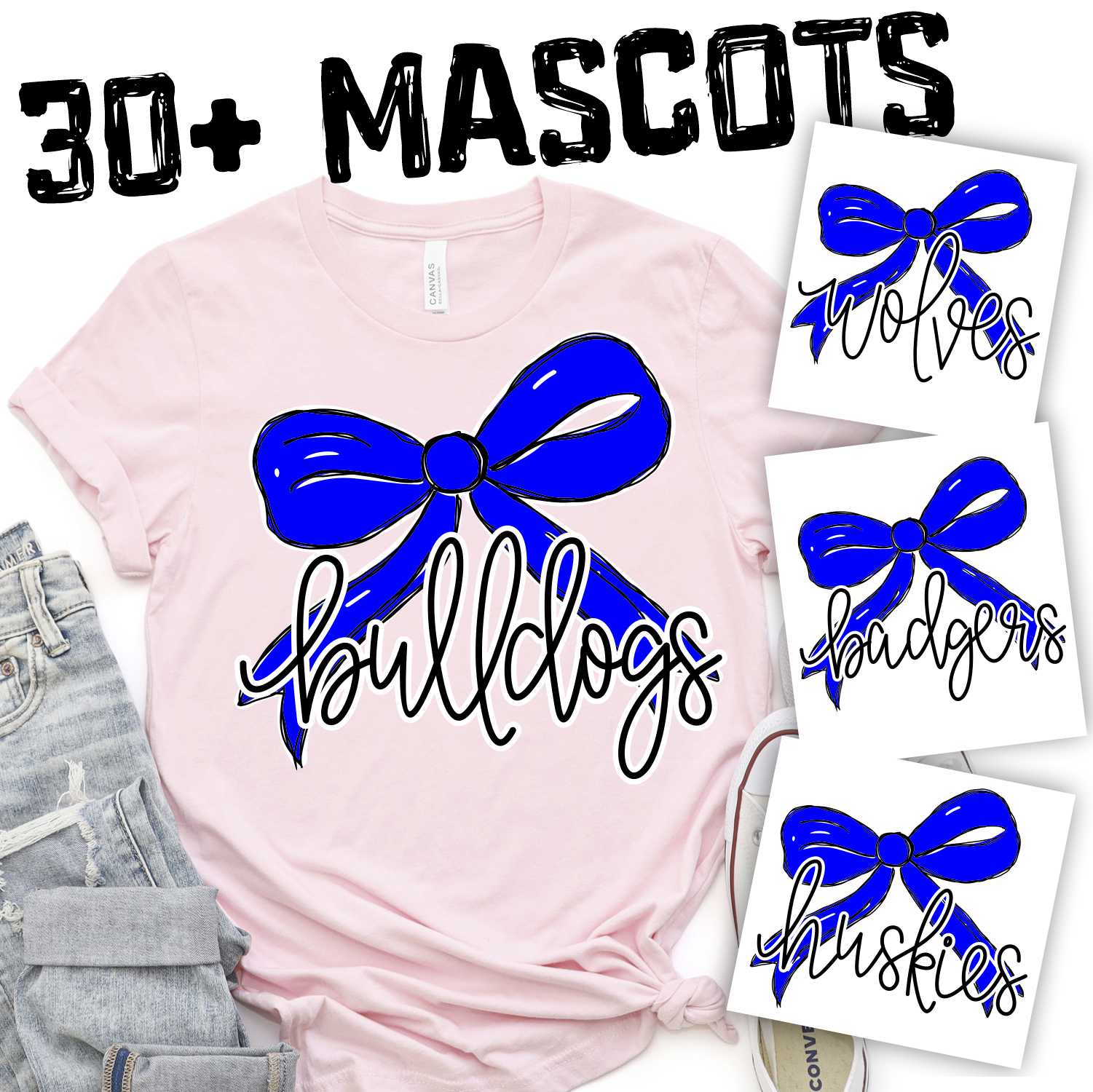 Mascot script with colored bow *DTF* Transfer