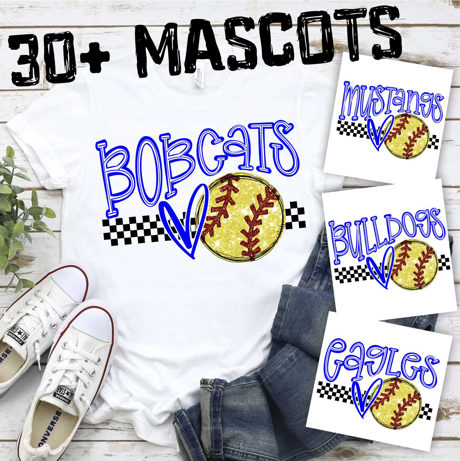 MASCOT Softball on checks *DTF* Transfer