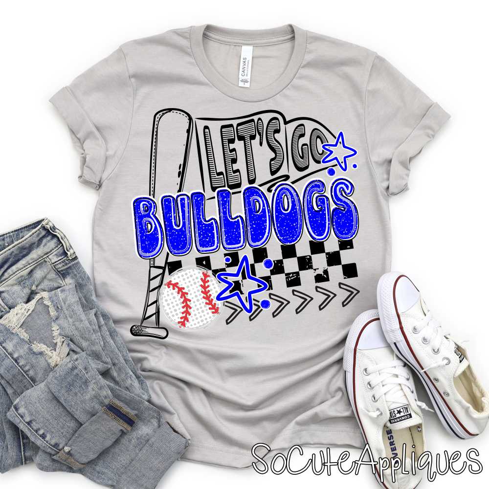 MASCOT Let's go BASEBALL flag and bat *DTF* Transfer - Image 2