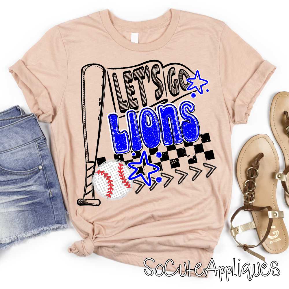 MASCOT Let's go BASEBALL flag and bat *DTF* Transfer - Image 4
