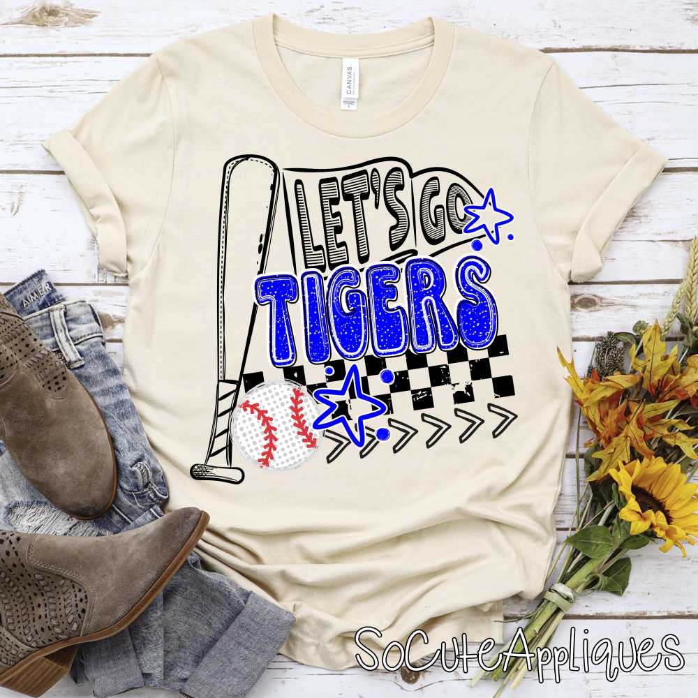 MASCOT Let's go BASEBALL flag and bat *DTF* Transfer - Image 5