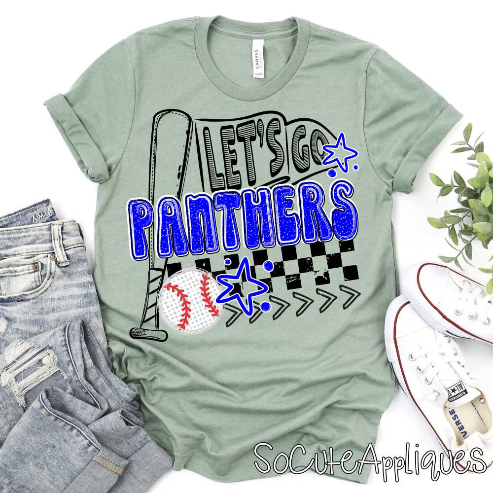 MASCOT Let's go BASEBALL flag and bat *DTF* Transfer - Image 7