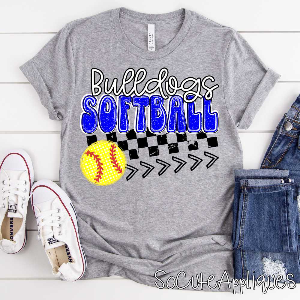 MASCOT softball on checks with softball and stitches *DTF* Transfer - Image 4