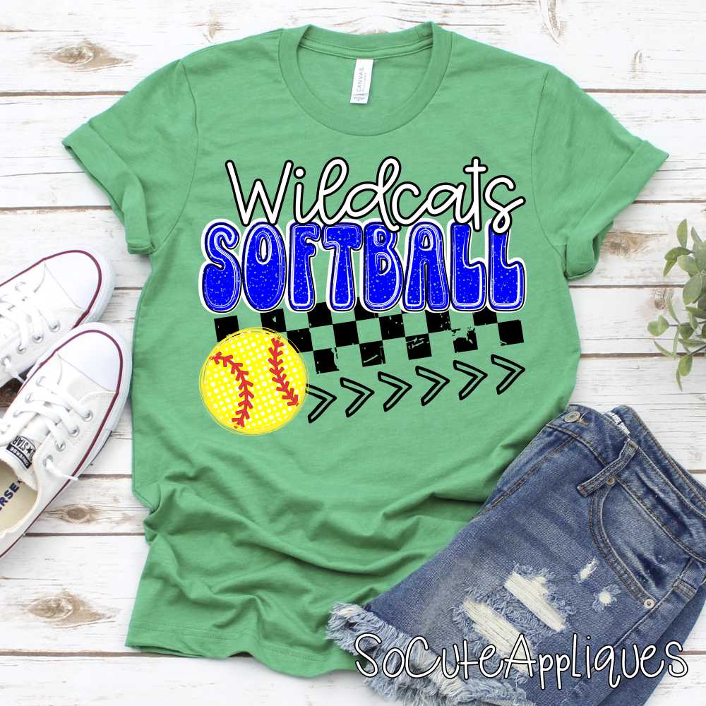 MASCOT softball on checks with softball and stitches *DTF* Transfer - Image 5