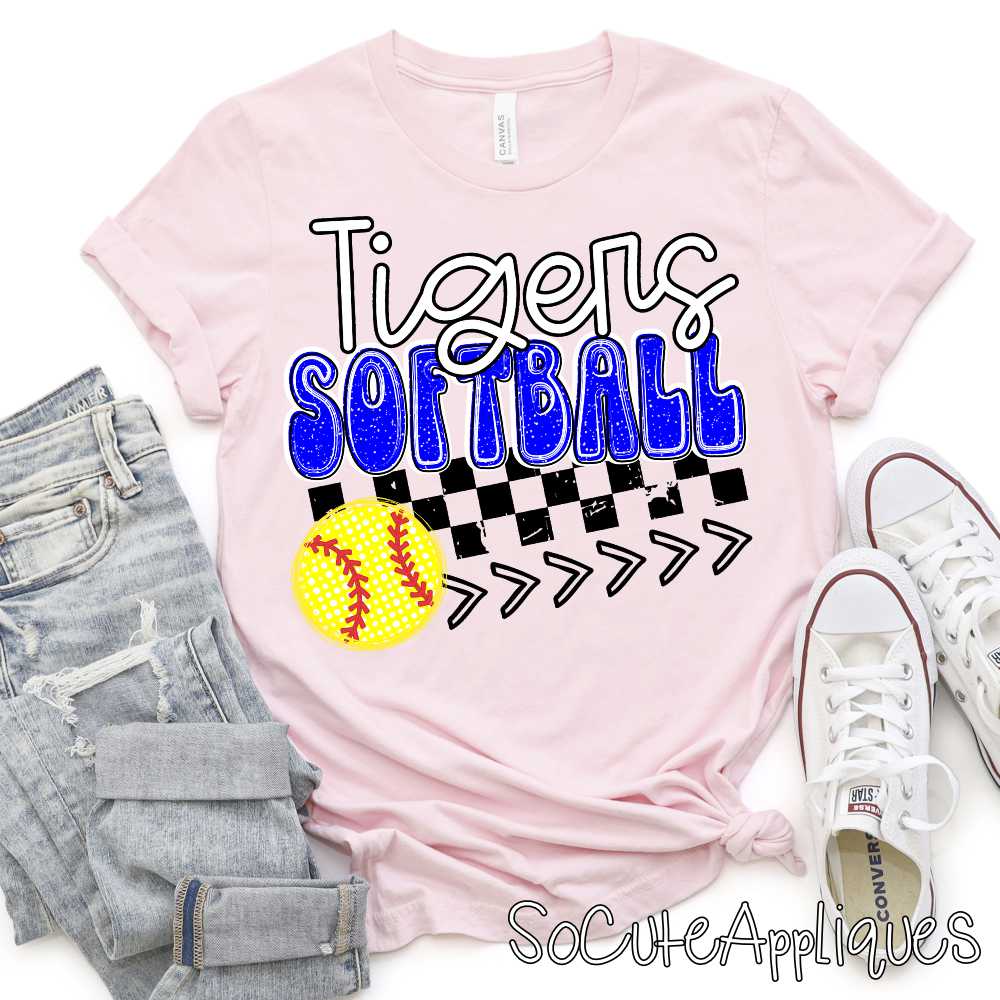 MASCOT softball on checks with softball and stitches *DTF* Transfer - Image 7