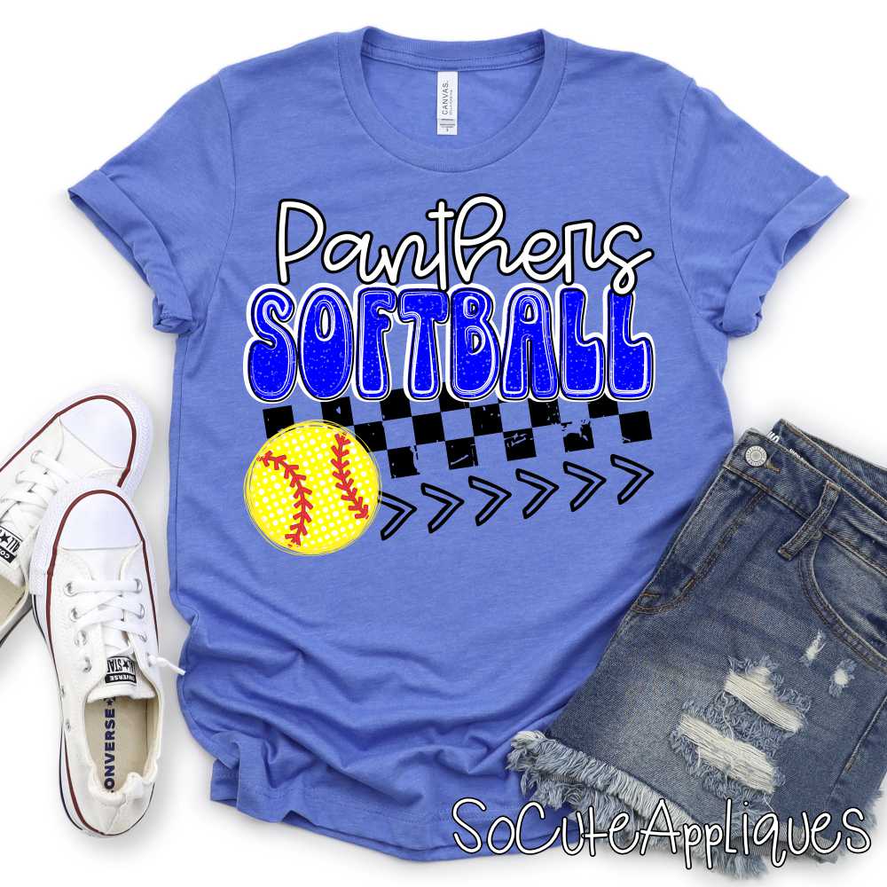 MASCOT softball on checks with softball and stitches *DTF* Transfer - Image 9