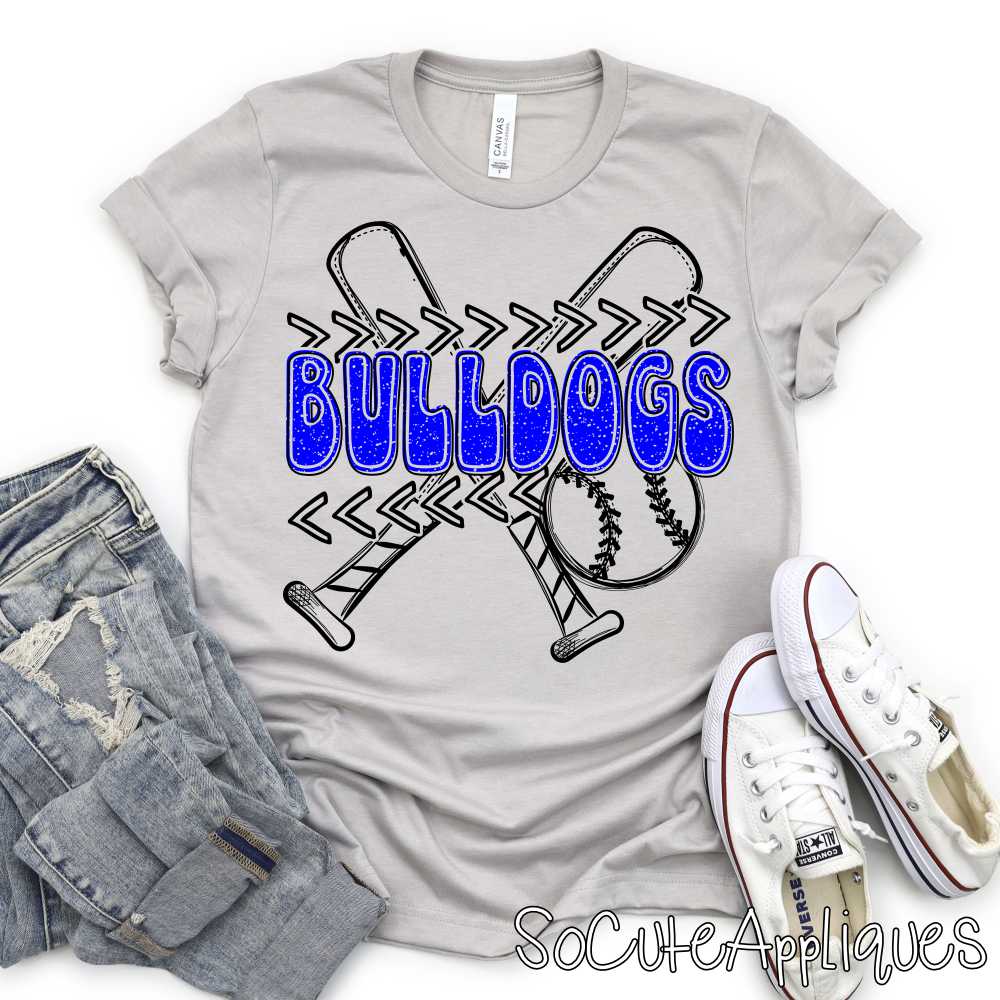 MASCOT Crossed bat stitches with TEAM color mascot *DTF* Transfer - Image 3
