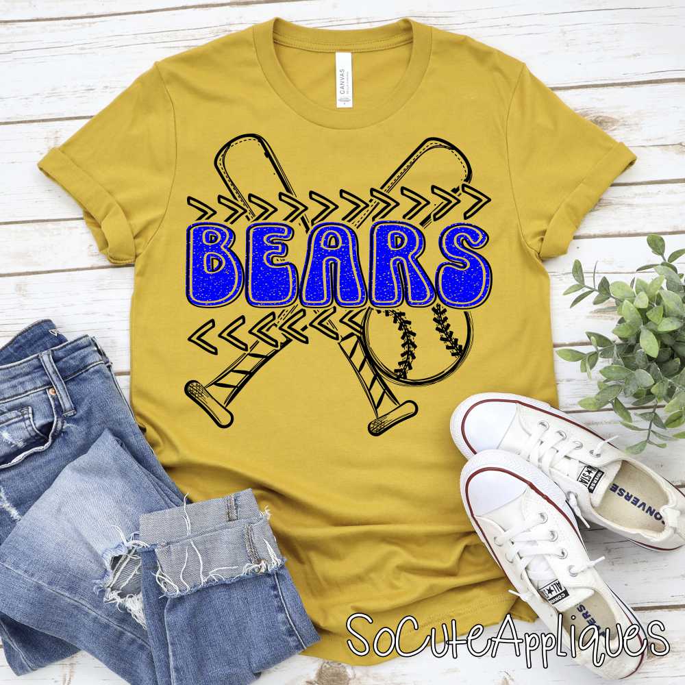 MASCOT Crossed bat stitches with TEAM color mascot *DTF* Transfer - Image 9