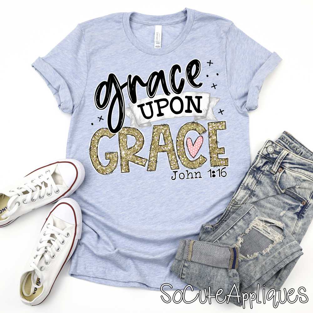 Grace upon grace GOLD *DTF* Transfer