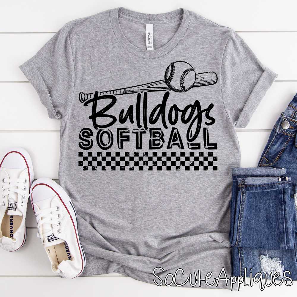 MASCOT Softball bat on checks *DTF* Transfer You PICK COLOR! - Image 3