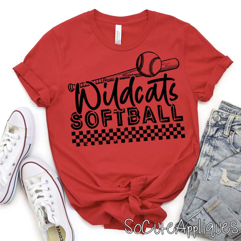 MASCOT Softball bat on checks *DTF* Transfer You PICK COLOR! - Image 4