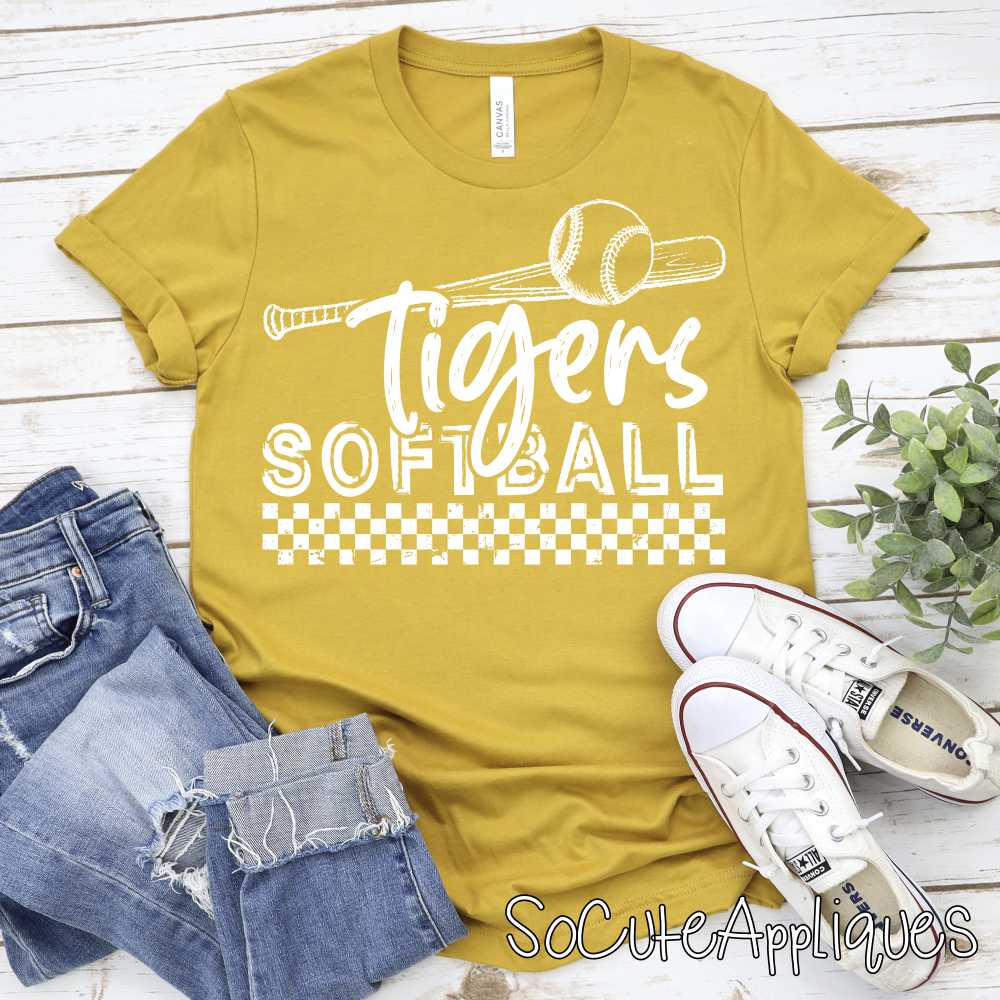 MASCOT Softball bat on checks *DTF* Transfer You PICK COLOR! - Image 6