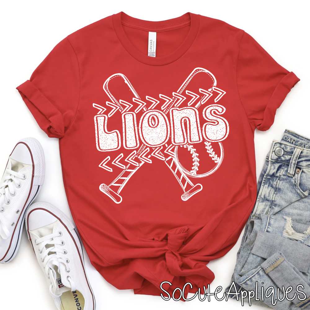 MASCOT Baseball Softball Crossed bats stitches *DTF* Transfer You pick COLOR - Image 6