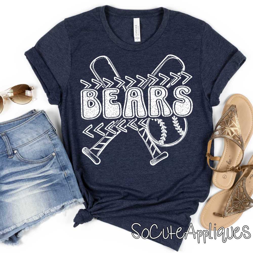 MASCOT Baseball Softball Crossed bats stitches *DTF* Transfer You pick COLOR - Image 5