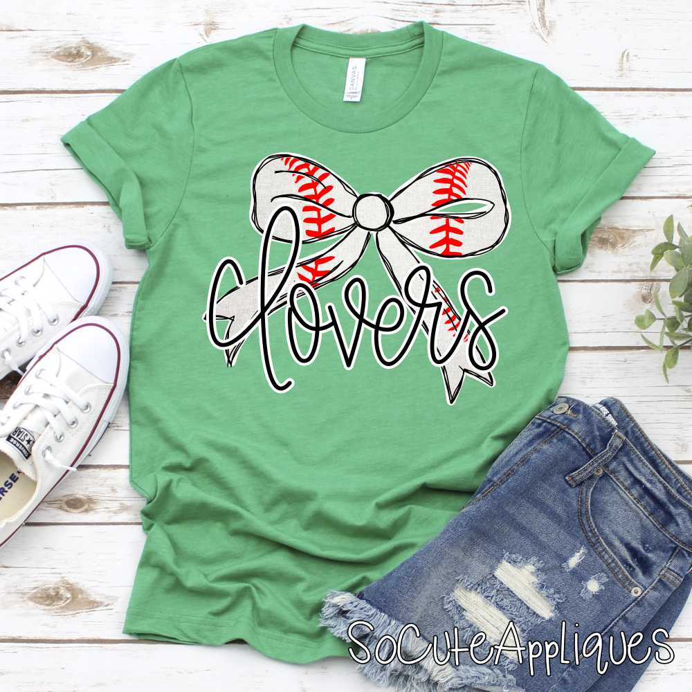 CLOVERS Baseball bow *DTF* Transfer Jenny Sutherlin