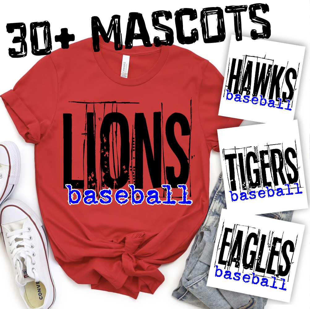 MASCOT Messy mascot BASEBALL *DTF* Transfer