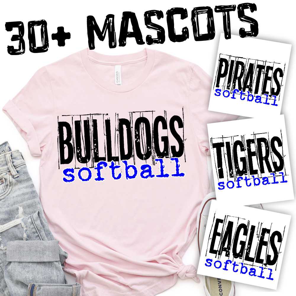 MASCOT Messy mascot SOFTBALL *DTF* Transfer