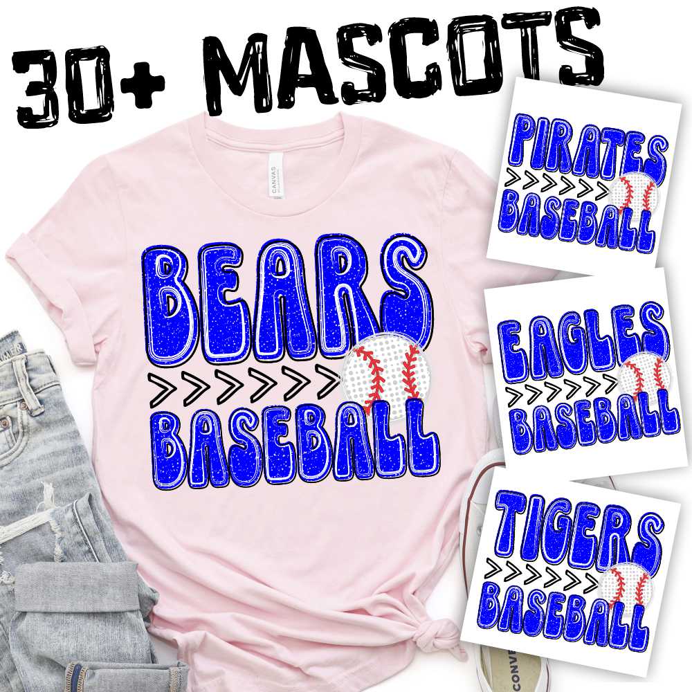 MASCOT BASEBALL stacked polka dot ball *DTF* Transfer