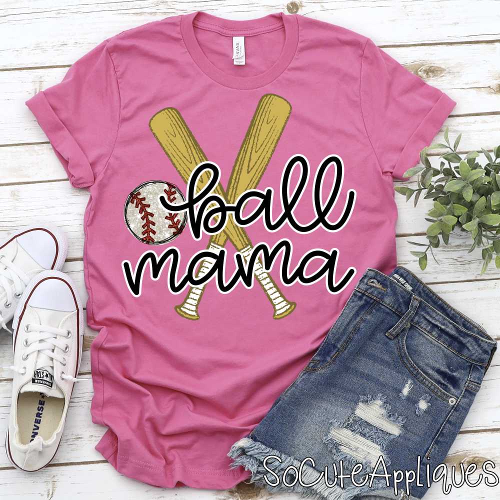 Ball mama baseball crossed bats *DTF Transfer*