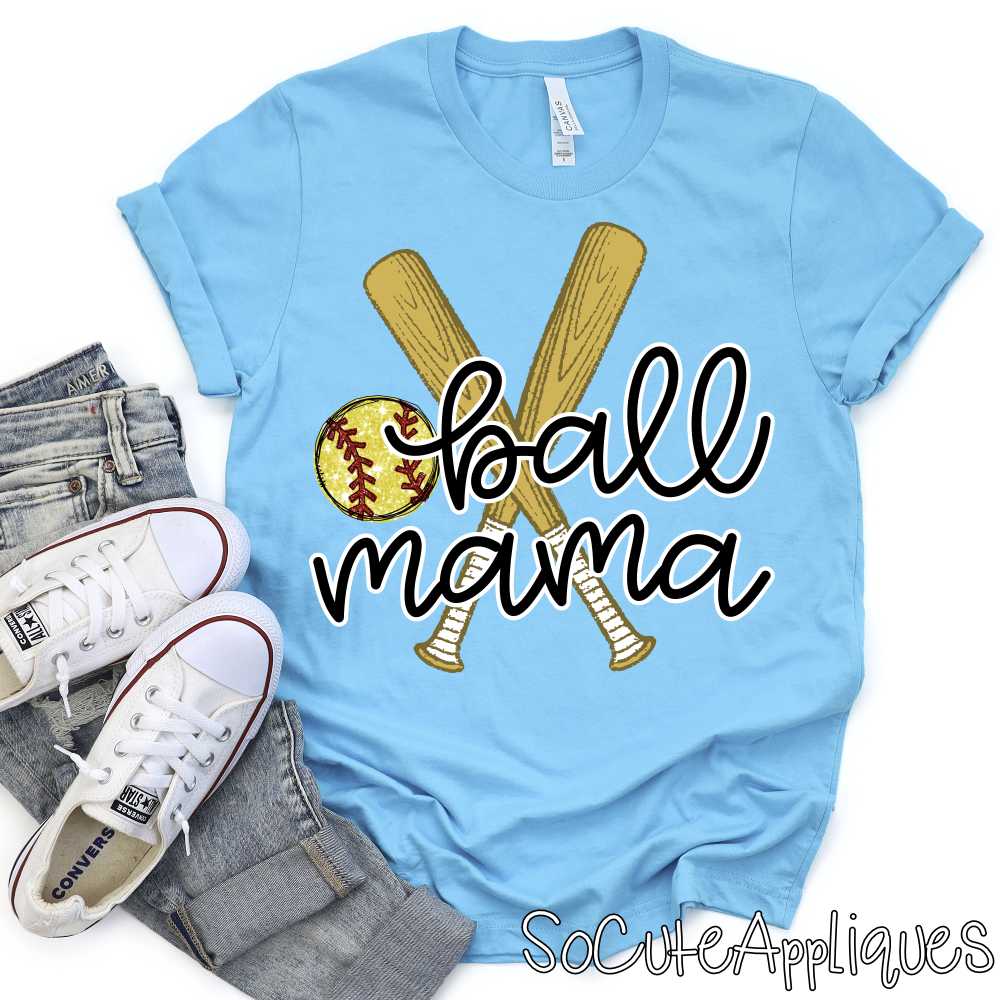 Ball mama softball crossed bats *DTF Transfer*