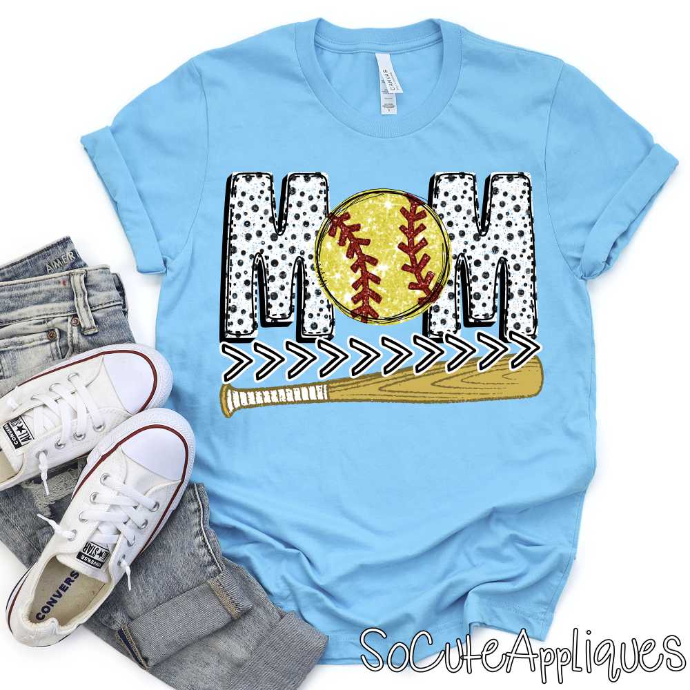 Mom dot print softball O bat *DTF Transfer*