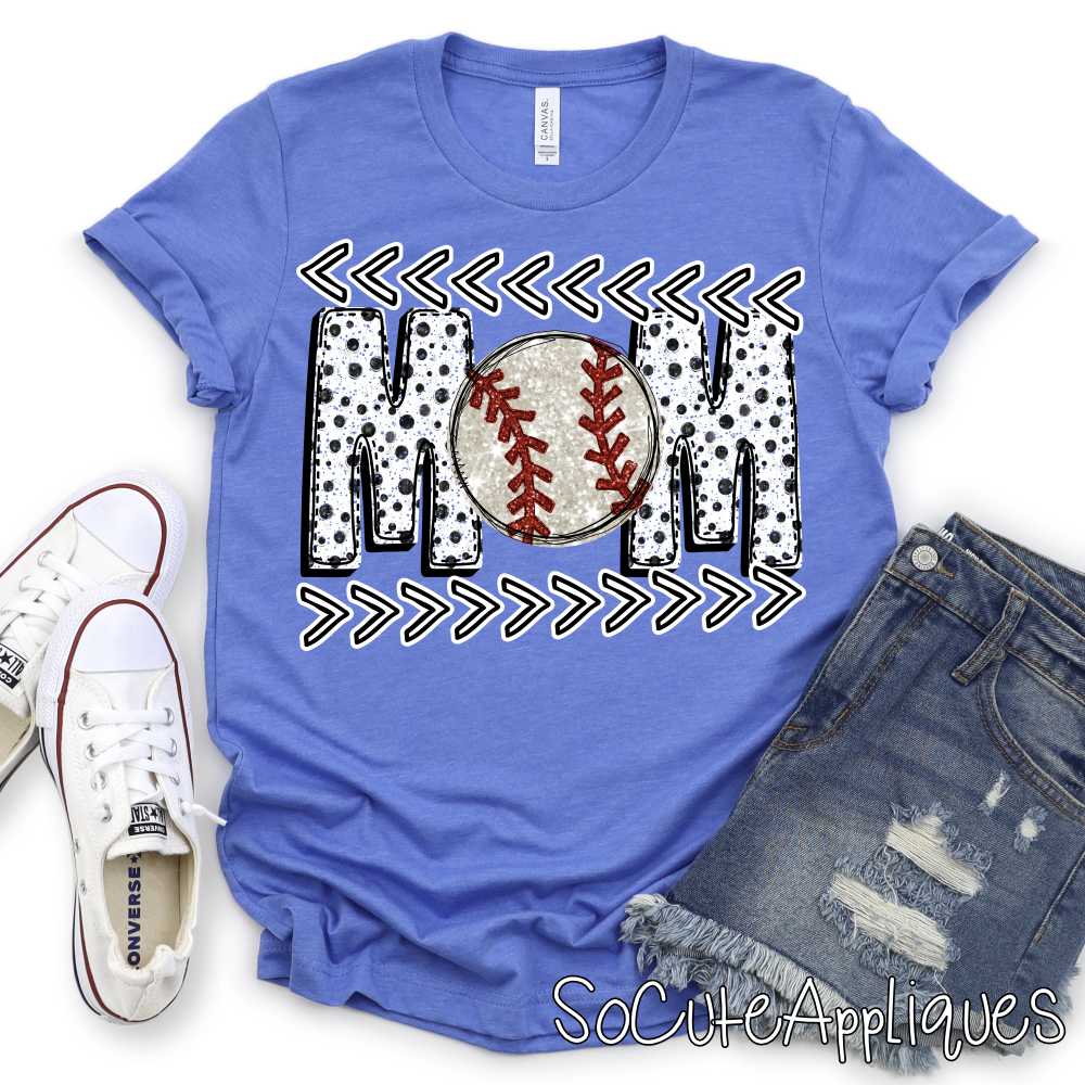 Mom dot print baseball O *DTF Transfer*