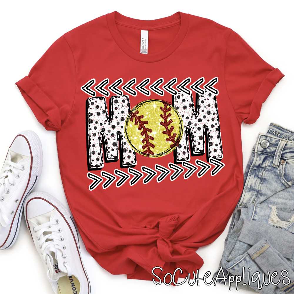 Mom dot print softball O *DTF Transfer*