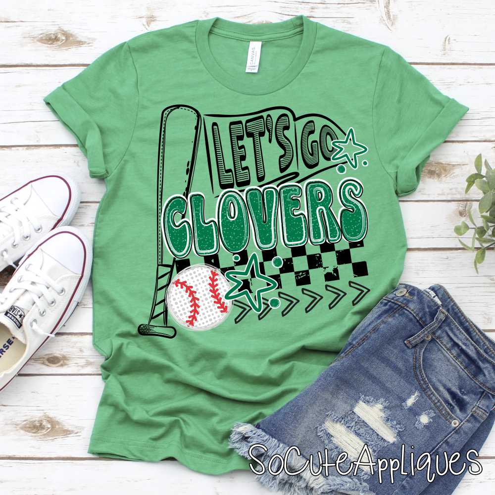 Let's go CLOVERS baseball *DTF* Transfer Jenny Sutherlin