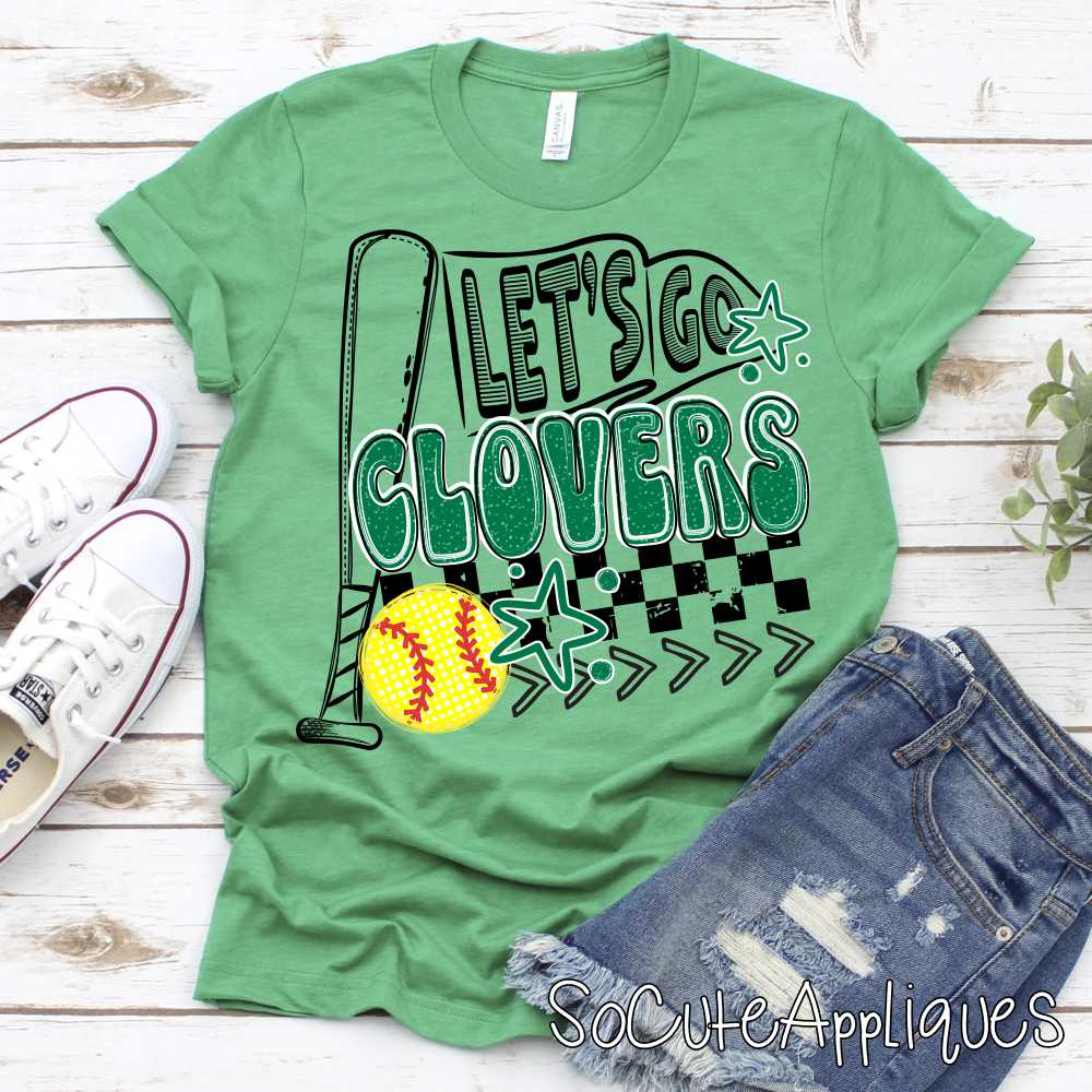 Let's go CLOVERS softball *DTF* Transfer Jenny Sutherlin