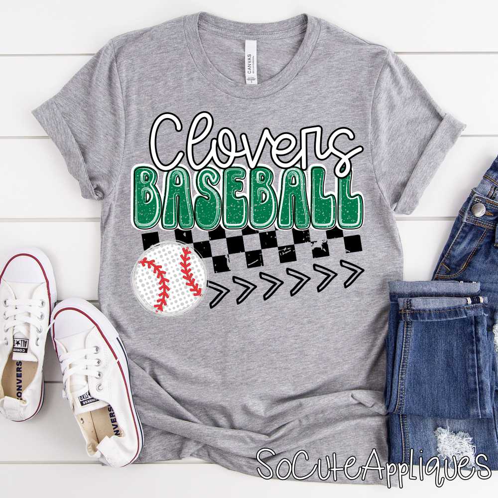 CLOVERS baseball check *DTF* Transfer Jenny Sutherlin
