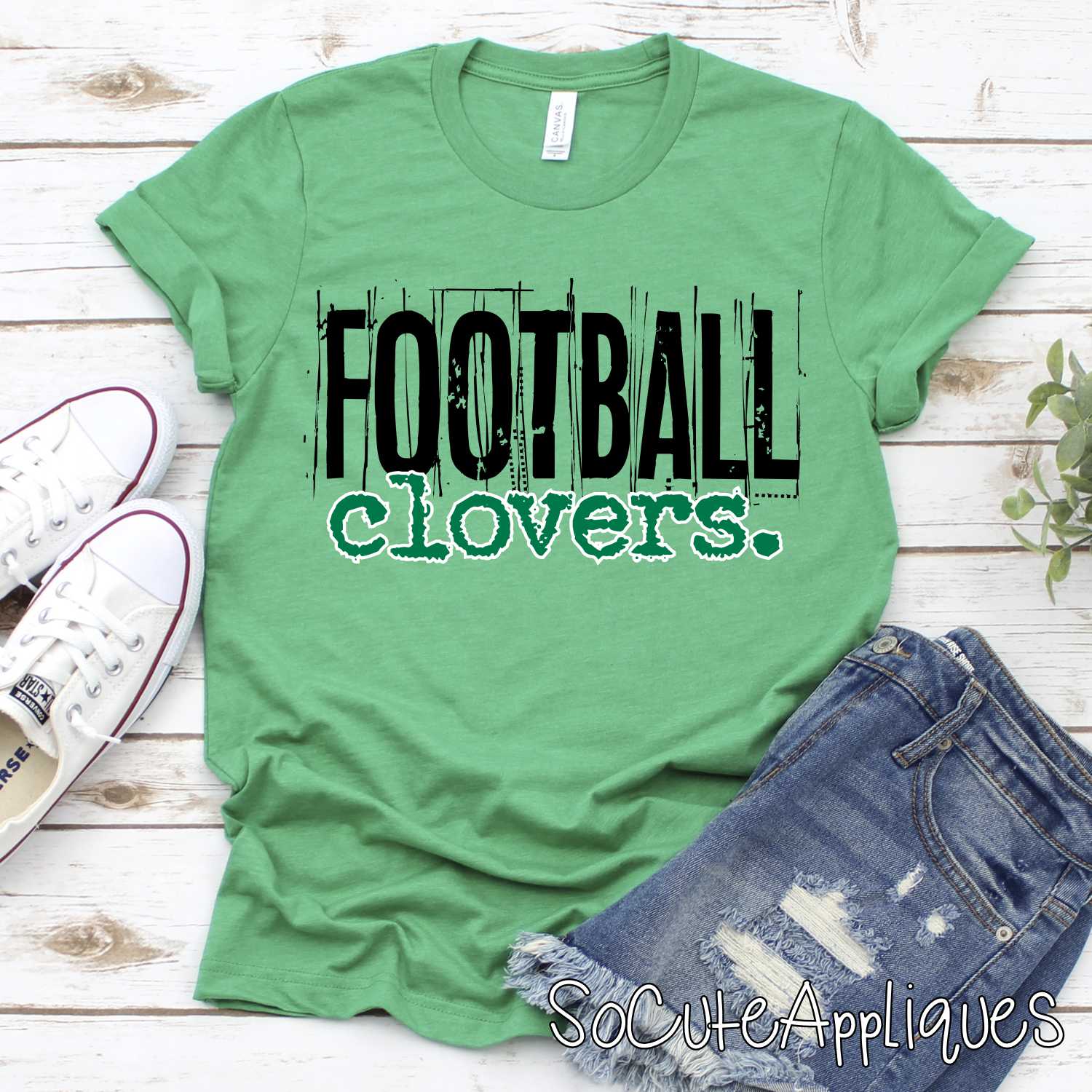 FOOTBALL messy clovers *DTF* Transfer Jenny Sutherlin