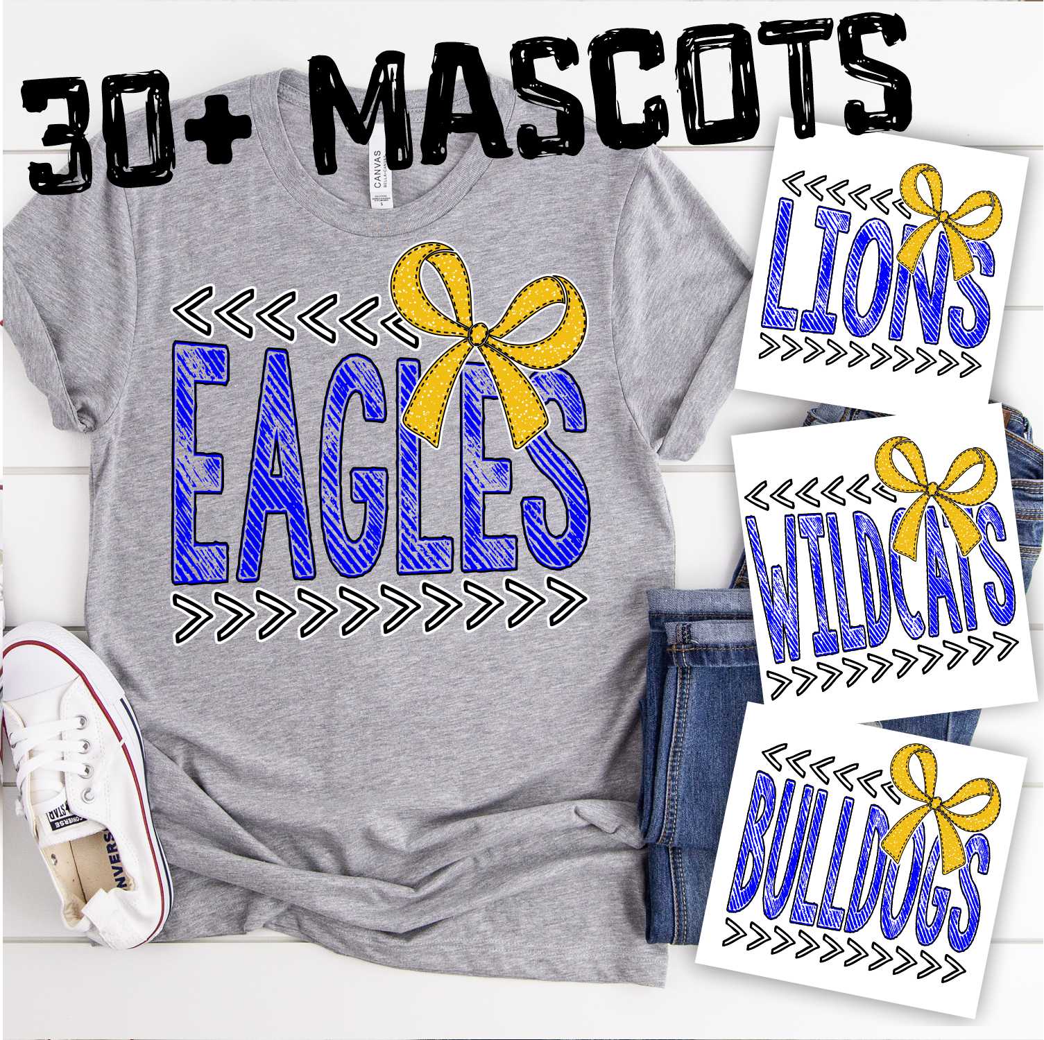 MASCOT with team color bow *DTF* Transfer