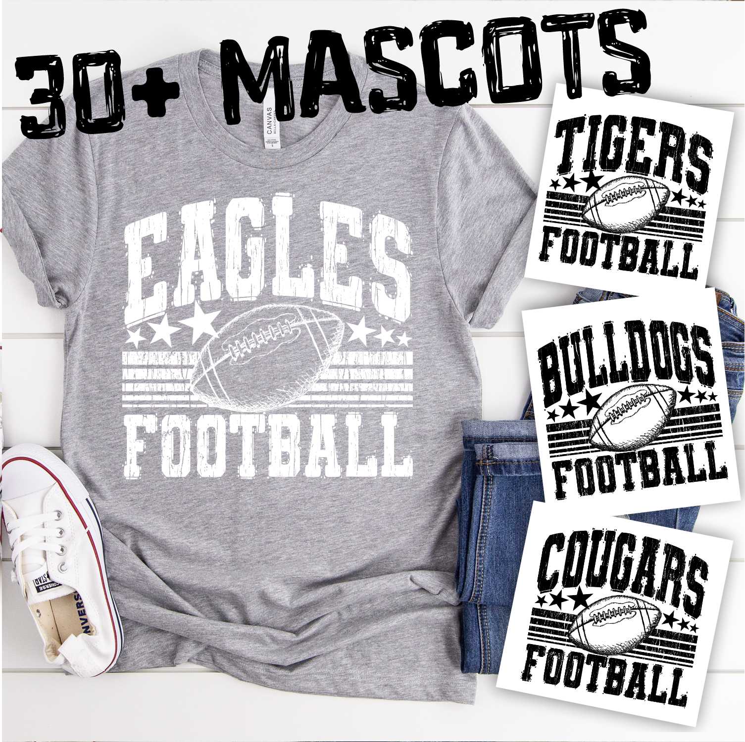 Mascot football stars and stripes *DTF* Transfer