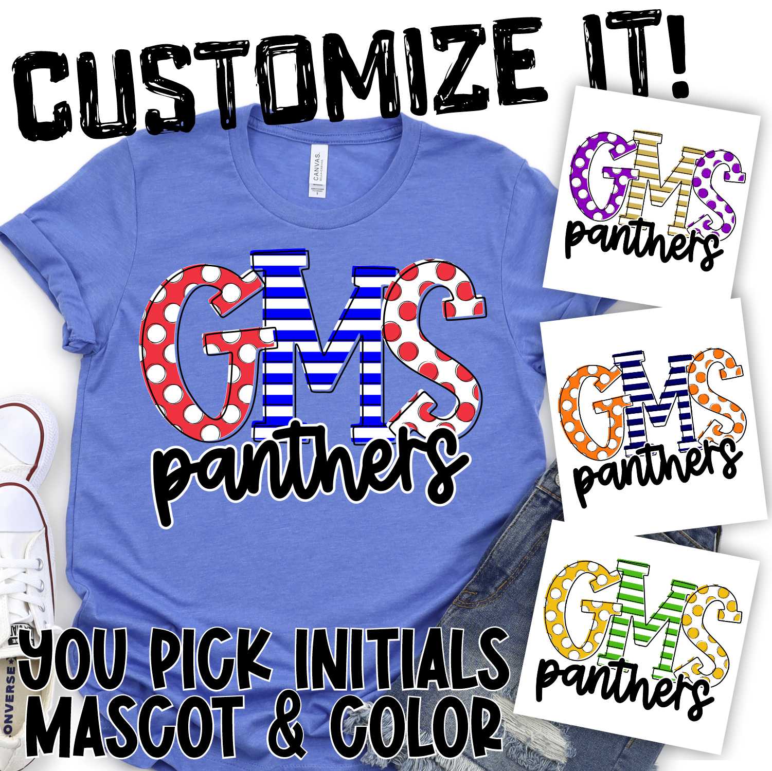 Initial Mascots 2 color *DIGITAL FILE*